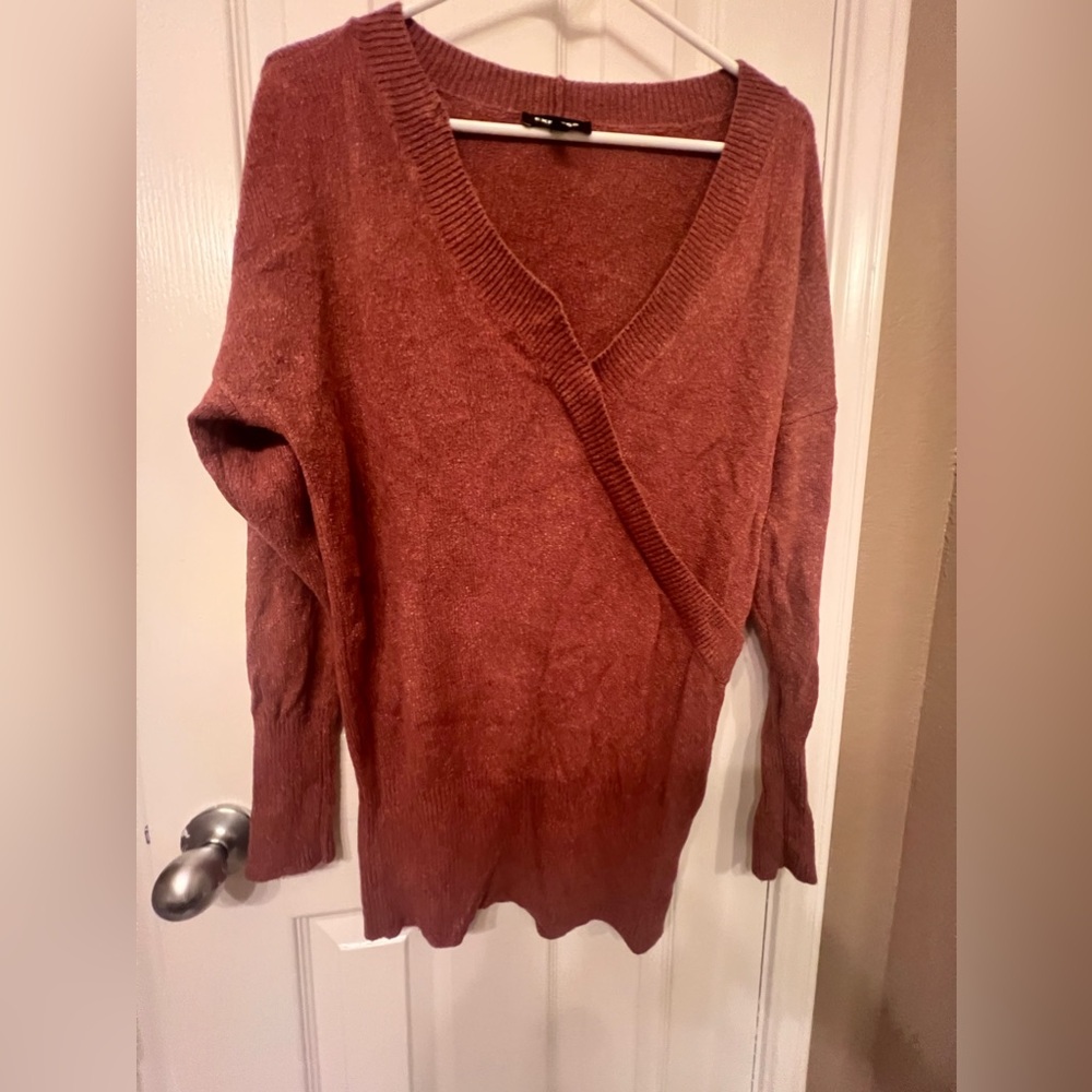 Express oversized dark pink / mauve sweater, size small.